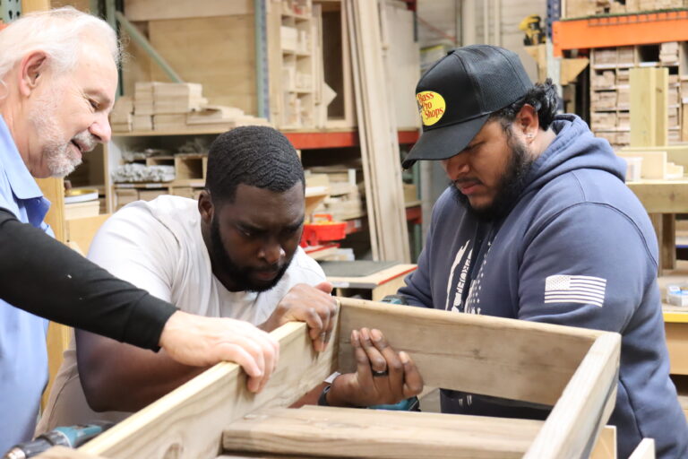 The Frame of the Bench is Made Using the Homemade Frame Jig.