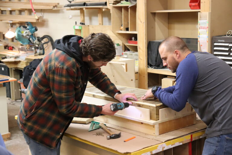 Pre-Cut Boards are Placed Side-by-Side Within the Frame.