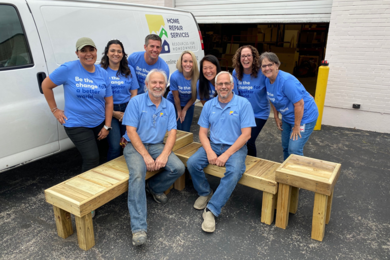 The Volunteers Take Pride in Their Handcrafted Benches.