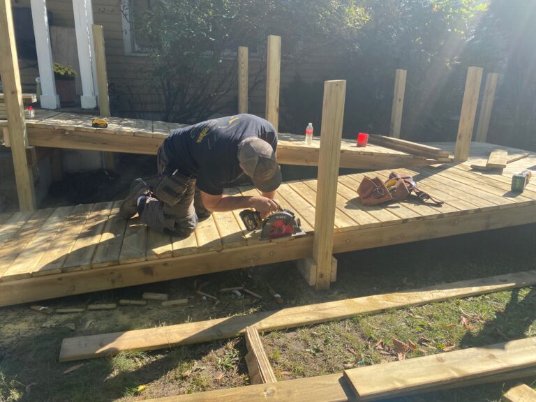 Volunteers Building Ramp.